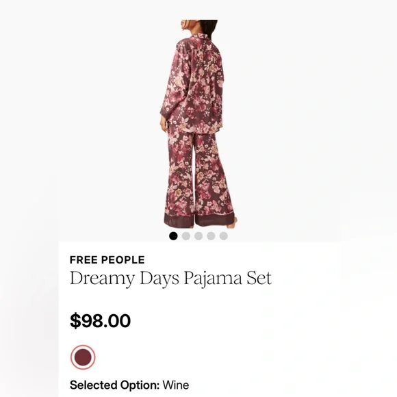 Free People Dreamy Floral Pajama Set in Pink and Brown - Picture 2 of 7